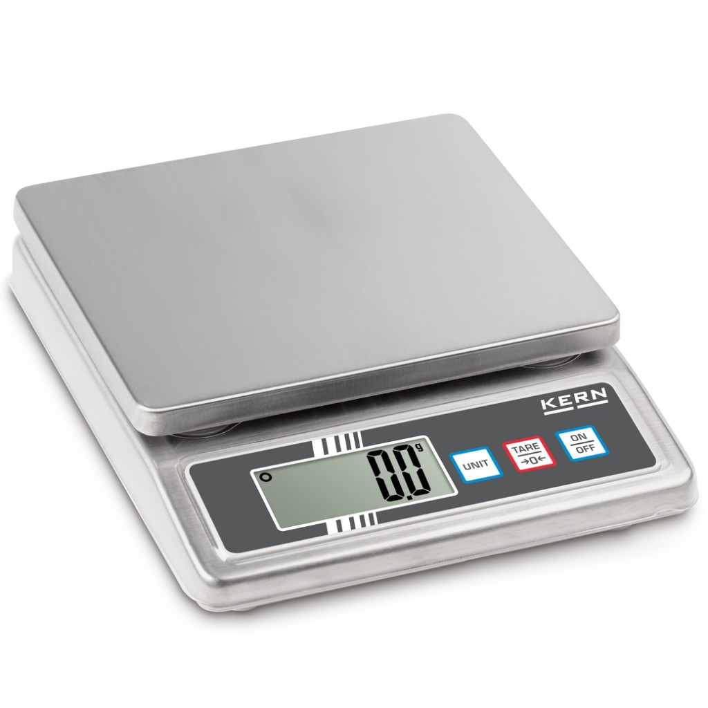 Bilancia Da Tavolo KERN FOB 5K-3NS - Acciaio Inox, Portata 5000g, Precisione 1g